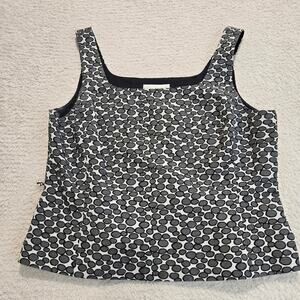 Doncaster Cotton Silk Tank Top Pebble Print Size 14 Officecore Corpcore